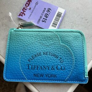 Tiffany & Co. Gradient Blue Leather Wallet